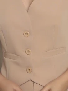 Women Two-piece Outfits - Beige - View 4