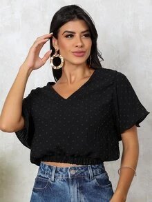 Women Tops - 黑色 - 查看 4