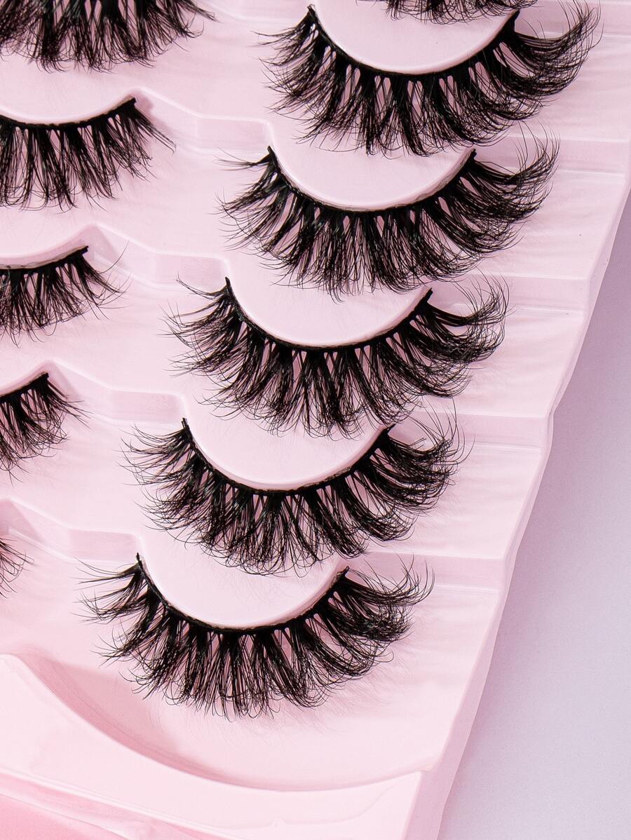7 Pairs Pack Fluffy Volume False Eyelashes Mink Lashes CatEye Look