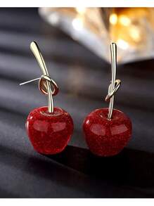 Pendientes con diseño de Cereza - Rojo - Ver 1