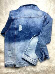 Men Denim Jackets - 中等水洗藍 - 查看 2