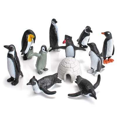 11 pièces/set Ensemble de modèle de simulation de pingouin, comprenant des bébés pingouins, des pingouins empereurs. Convient aux enfants de 3 ans et plus. Jouet éducatif et cadeau pour la salle d'éducation scientifique, la décoration de Noël. Blocs de couleur, petites figurines, figurines de jouets, maison pour enfants, personnages miniatures, décorations de Noël, cadeau pour enfants, pingouin, jouets pour enfants, jouets, miniature, bébé pingouin, jouets de construction