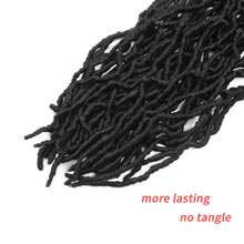24 英寸 3 件装新款柔软辫子钩针头发，适用于自然蝴蝶锁式钩针头发，黑色卷发和预环人造辫子钩针头发，适用于圣诞新年狂欢音乐节（24 英寸，3 件装，1B） - 黑色 - 查看 7