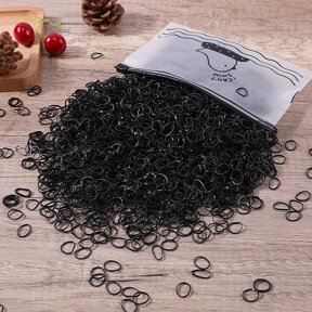 1000個 ブラック ミニ 使い捨て 弾性のある 女の子用 3-12 , 付き インチ 径 , 適す 用 デイリー ヘアスタイリング ヘアタイ