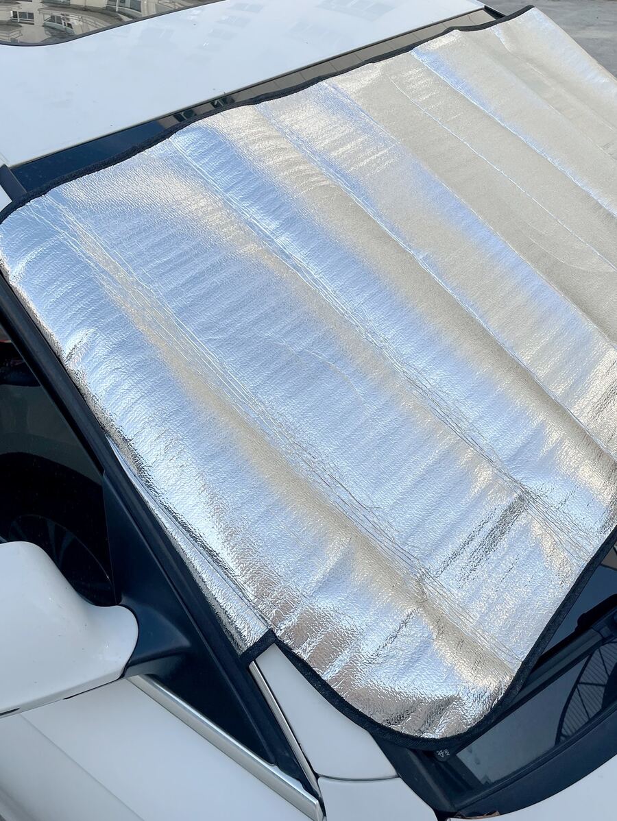 車前擋風玻璃遮陽板防雪盾 - 銀色 - 查看 1