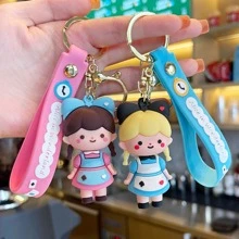 女士卡通童話愛麗絲公主鑰匙扣,精美手袋掛件禮物
