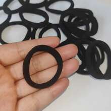 20入組無痕黑色飾髮圈，休閒款 - 黑色 - 查看 2