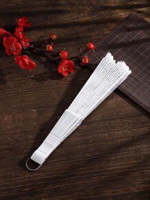 Breezier 1 cái Quạt cầm tay họa tiết hoa, Quạt gấp PP hiện đại cho gia đình - Bạc - Xem 3
