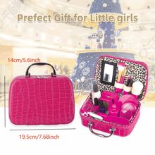 兒童化妝玩具,假裝真的化妝品迷你美容套裝,無毒eva泡沫塑料製成,配有時尚便攜式化妝箱,適用於女童幼兒公主派對生日禮物(隨機顏色)(配件顏色隨機) - 粉色 - 查看 4