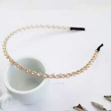 Royal 2pcs/Set Korean Style Imitation Crystal & Rhinestone Headband, Anti-Slip Hairband, Facial Cleansing Headband (Random Color),Hairband,Hair Hoop Headbands