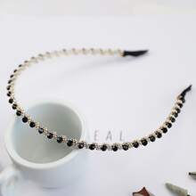 Royal 2pcs/Set Korean Style Imitation Crystal & Rhinestone Headband, Anti-Slip Hairband, Facial Cleansing Headband (Random Color),Hairband,Hair Hoop Headbands