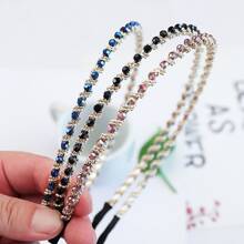 Royal 2pcs/Set Korean Style Imitation Crystal & Rhinestone Headband, Anti-Slip Hairband, Facial Cleansing Headband (Random Color),Hairband,Hair Hoop Headbands
