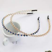 Royal 2pcs/Set Korean Style Imitation Crystal & Rhinestone Headband, Anti-Slip Hairband, Facial Cleansing Headband (Random Color),Hairband,Hair Hoop Headbands