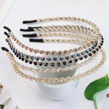 Royal 2pcs/Set Korean Style Imitation Crystal & Rhinestone Headband, Anti-Slip Hairband, Facial Cleansing Headband (Random Color),Hairband,Hair Hoop Headbands