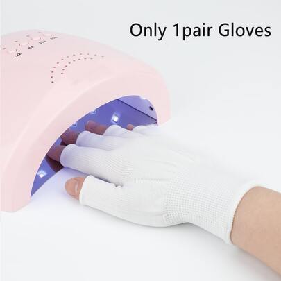 Găng tay hở ngón chống tia UV dùng cho đèn làm móng, găng tay chống tia UV chuyên nghiệp cho móng gel, dụng cụ làm móng, đồ dùng làm móng cho mùa tựu trường.