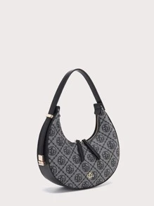 DK DKMG VANESSAMAY&DKMG 1入組母親節豪華風印花新月形手袋，輕便可調節，適用於假期、派對、約會和送禮 - 黑色 - 查看 6