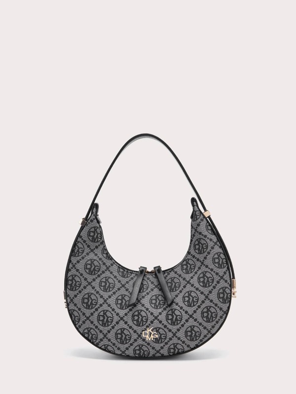 DK DKMG VANESSAMAY&DKMG 1pc Mother's Day Luxury Style Printed Crescent Bag For Women, Lightweight & Adjustable, Suitable For Holidays, Parties, Dating & Gift Giving