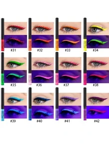 HANDAIYAN Waterproof Long-Lasting Non-Smudge Eyeliner Pencil, Matte Quick-Dry Colored Eyeliner Liquid, 2g Net Content, Makeup For Party, Halloween, Christmas, Back To School, Daily Makeup - Hot Pink - View 7