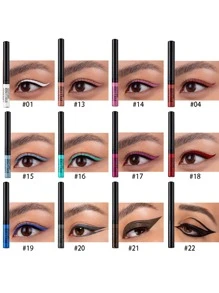 HANDAIYAN Waterproof Long-Lasting Non-Smudge Eyeliner Pencil, Matte Quick-Dry Colored Eyeliner Liquid, 2g Net Content, Makeup For Party, Halloween, Christmas, Back To School, Daily Makeup - Hot Pink - View 6