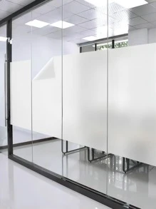 1roll PVC Window Film, Minimalist White Reusable Window Film For Home - Multicolor - View 1