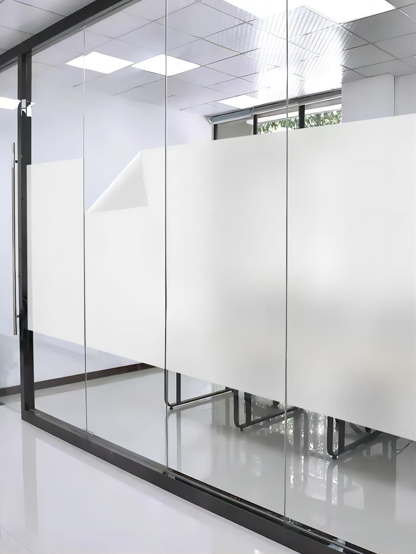 1roll PVC Window Film, Minimalist White Reusable Window Film For Home - Multicolor - View 1