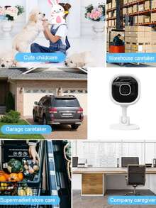1pc Pet Monitoring Camera With Night Vision Function, Suitable For Home Pet Safety Supervision - Black and White - View 9