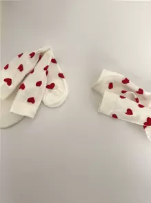 زوج من جوارب الفتيات ذات الطبقتين والقطع ثلاثي الأبعاد ذات الحافة المرسومة بخطوط مزدوجة باللون الأحادي، جوارب متوسطة الطول مناسبة للربيع والصيف