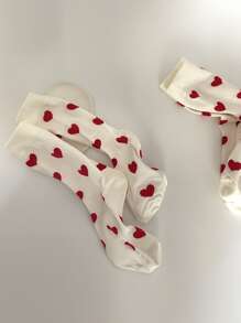 زوج من جوارب الفتيات ذات الطبقتين والقطع ثلاثي الأبعاد ذات الحافة المرسومة بخطوط مزدوجة باللون الأحادي، جوارب متوسطة الطول مناسبة للربيع والصيف