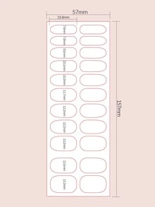 22入組/套彩虹法語粉色的美甲貼紙,全覆蓋帶1入組指甲銼 - 彩色 - 查看 3