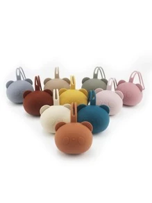 1pc Portable Baby Pacifier Holder, Kids' Silicone Nipple Storage Case Without Pacifier - Blue - View 1