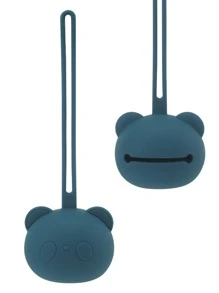 1pc Portable Baby Pacifier Holder, Kids' Silicone Nipple Storage Case Without Pacifier - Blue - View 2