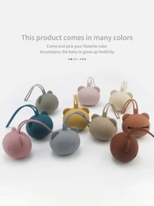 1pc Portable Baby Pacifier Holder, Kids' Silicone Nipple Storage Case Without Pacifier - Blue - View 3