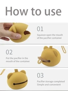 1pc Portable Baby Pacifier Holder, Kids' Silicone Nipple Storage Case Without Pacifier - Blue - View 4