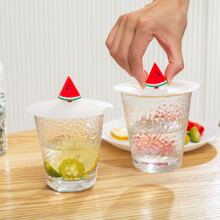 1pc Silicone Cup Lid, Creative Watermelon Decor Mug Cover For Cup - Red - View 1