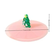 1pc Silicone Cup Lid, Creative Watermelon Decor Mug Cover For Cup - Red - View 10