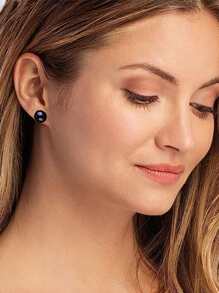 3 paires Boucles d'oreilles perles d'eau douce naturelles 7-8 mm en blanc, rose et noir, cadeau pour les amis