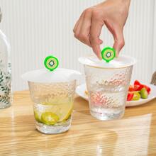 1pc Silicone Cup Lid, Creative kiwifruit Decor Mug Cover For Cup - Green - View 1