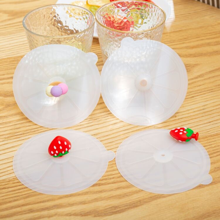 1pc Silicone Cup Lid, Creative kiwifruit Decor Mug Cover For Cup - Green - View 6