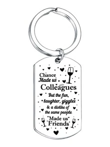 Stainless Steel Friendship Commemorative Keychain For Colleagues And Friends - Silver - View 1