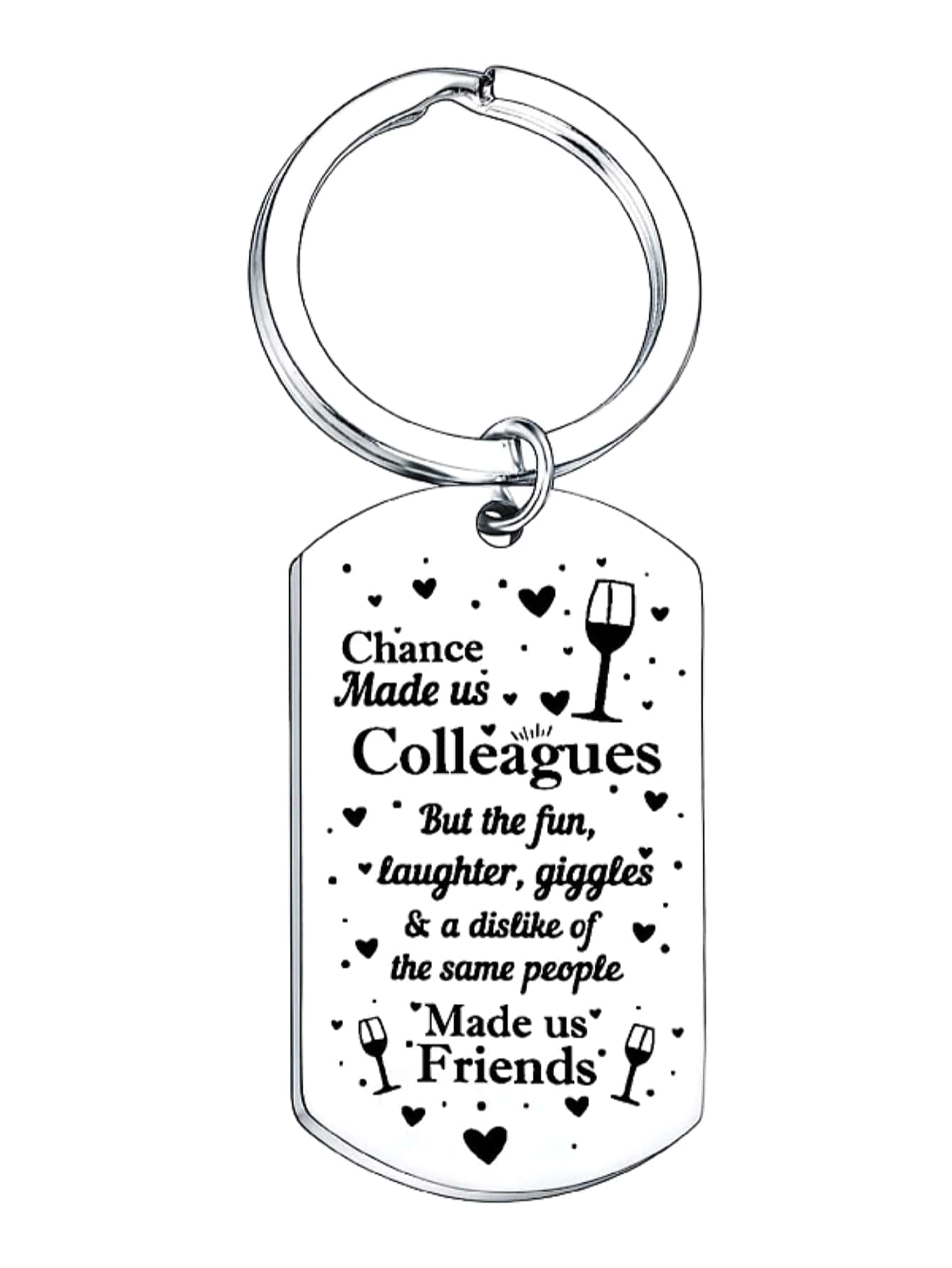 Stainless Steel Friendship Commemorative Keychain For Colleagues And Friends - Silver - View 1