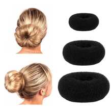 3 piezas Creador de moño para mujeres, novia, dama de honor, accesorios para el cabello para el hogar - Negro - Ver 1