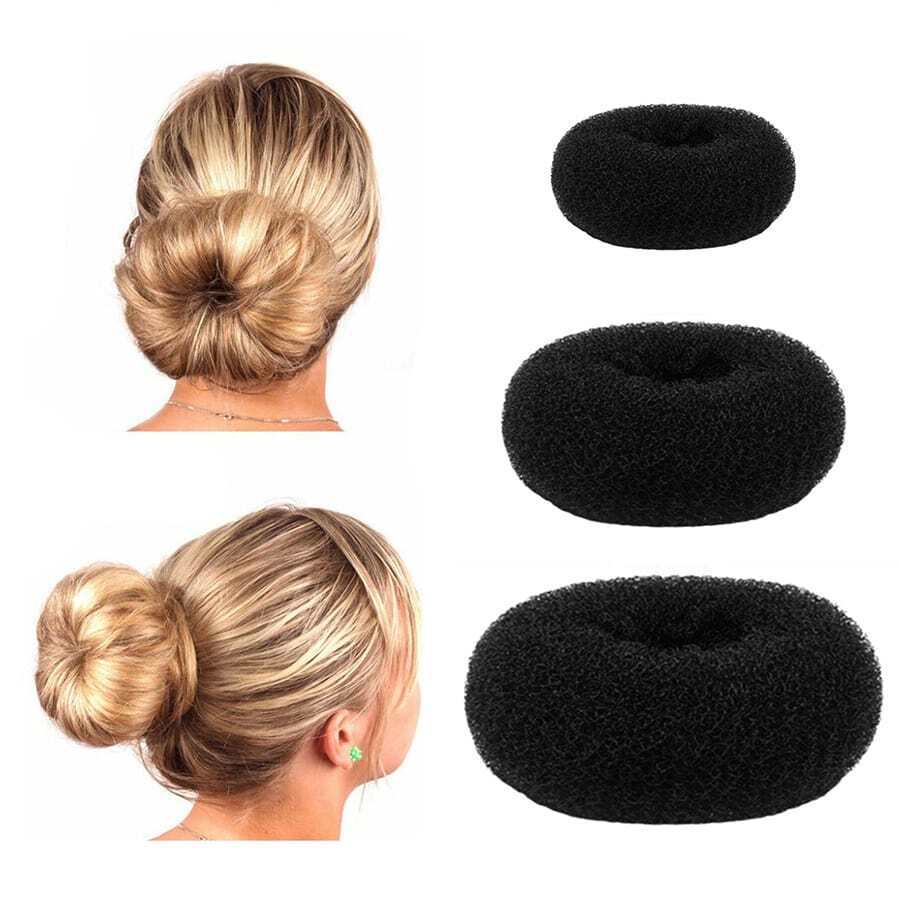 3 piezas Creador de moño para mujeres, novia, dama de honor, accesorios para el cabello para el hogar - Negro - Ver 1