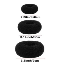 3 piezas Creador de moño para mujeres, novia, dama de honor, accesorios para el cabello para el hogar - Negro - Ver 3