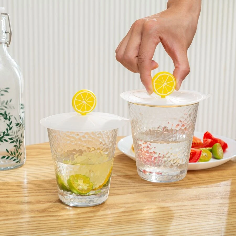 1pc Silicone Cup Lid, Creative Lemon Decor Mug Cover For Cup - Yellow - View 1