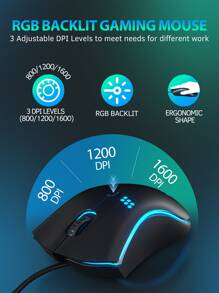 Taiahiro 機械遊戲鍵盤和鼠標二合一,打字機風格機械遊戲鍵盤,黑色復古朋克遊戲鍵盤帶RGB背光,104鑰匙藍色的開關有線可愛鍵盤,圓形鑰匙適用於 - 黑色 - 查看 4