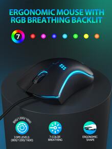 Taiahiro 機械遊戲鍵盤和鼠標二合一,打字機風格機械遊戲鍵盤,黑色復古朋克遊戲鍵盤帶RGB背光,104鑰匙藍色的開關有線可愛鍵盤,圓形鑰匙適用於 - 黑色 - 查看 3