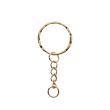 50 piezas/paquete redondo separando Llavero con enlace con saltar anillos para la fabricación de joyas de bricolaje Accesorios - Champán - Ver 2