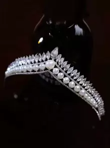 1 szt. Opaska z koroną ślubną dla nowożeńców z kryształem górskim do dekoracji włosów Eleganckie tiary