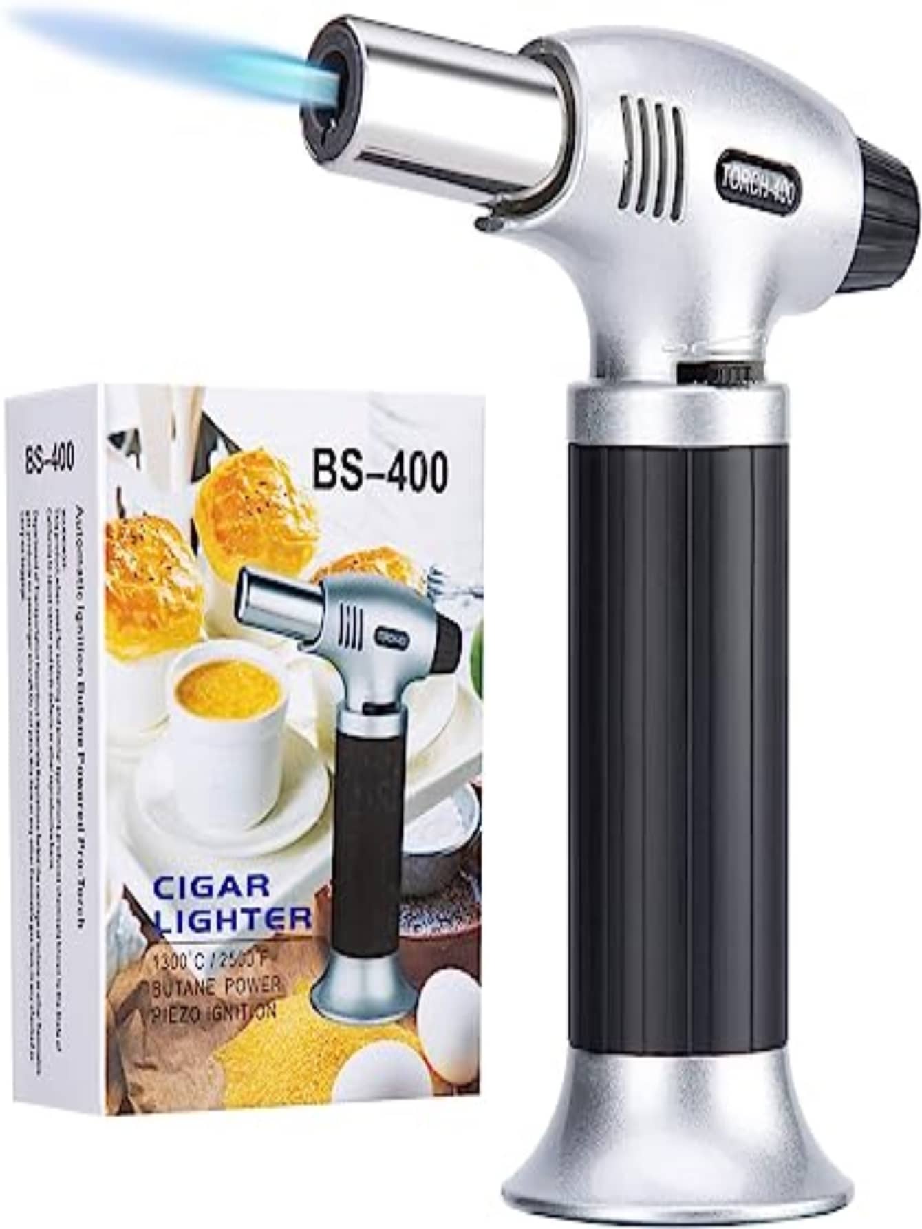 Encendedor Soplete De Cocina Profesional Antorcha de Cocina Antorcha De Cocina, Cocina Soplete Con Llama Ajustable Y Cerradura - Negro - Ver 1