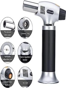Encendedor Soplete De Cocina Profesional Antorcha de Cocina Antorcha De Cocina, Cocina Soplete Con Llama Ajustable Y Cerradura - Negro - Ver 2